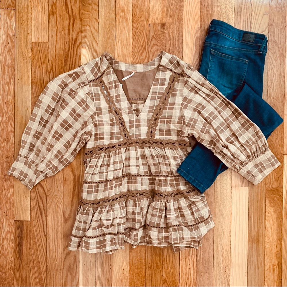 Free People Timed Out Lace Pieced Tunic